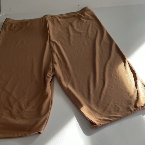 Tall Camel Slinky High Waisted Cycle Shorts - Picture 4 of 5